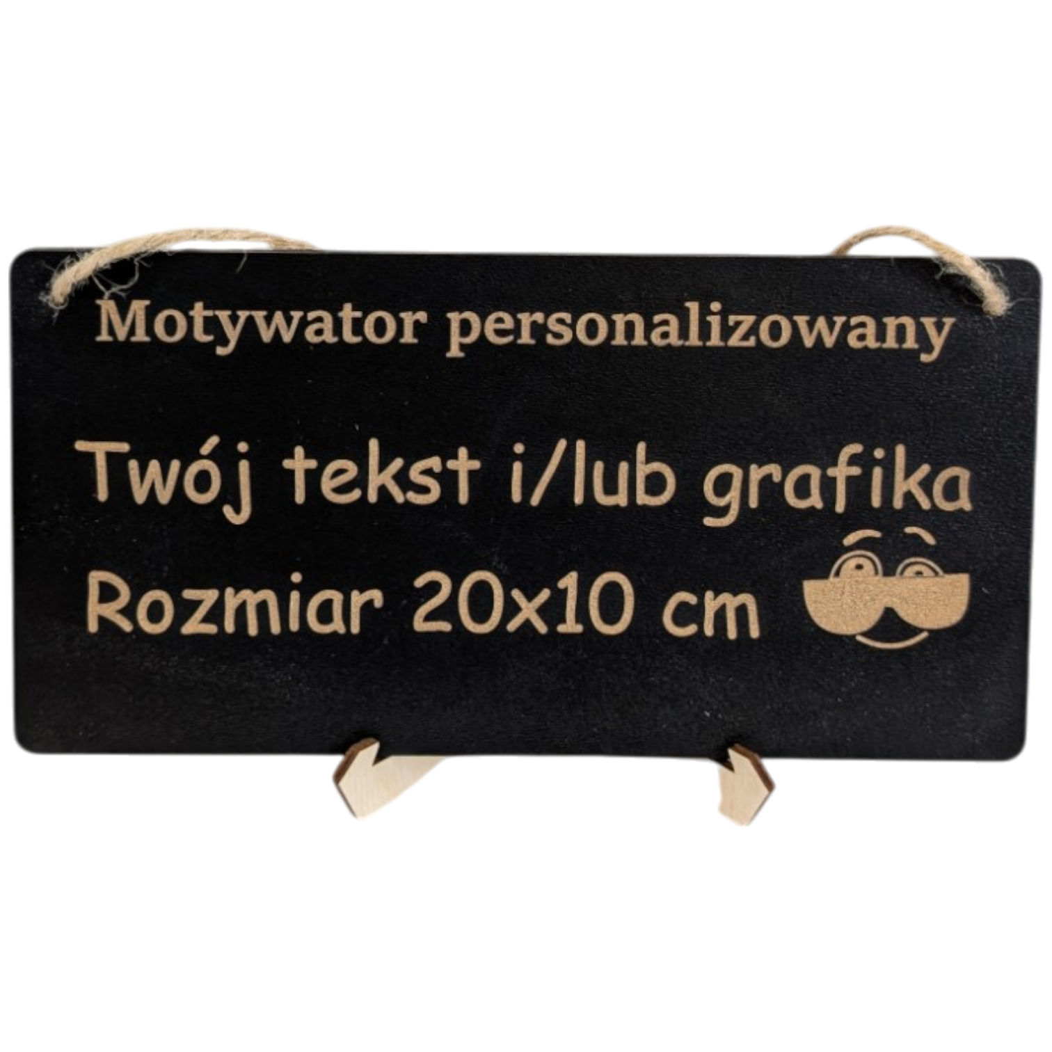 Tabliczka grawer "Motywator" - 10x20 cm - Czarna na prezent z gratisem