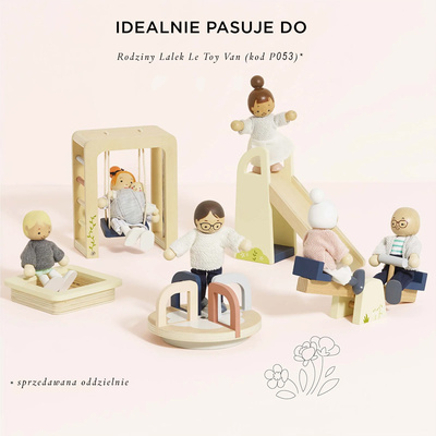 Drewniany plac zabaw, domki dla lalek, zabawa lalkami, dzieci Le Toy Van