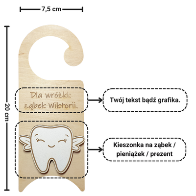 Door hanger for the Tooth Fairy (pattern 2)