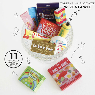 Drewniane słodycze zestaw, zabawka dla dzieci, zabawa w sklep, Le Toy Van