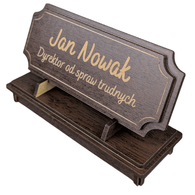 Tabliczka na biurko  - Personalizowana - "Znak Jarla" Wenge