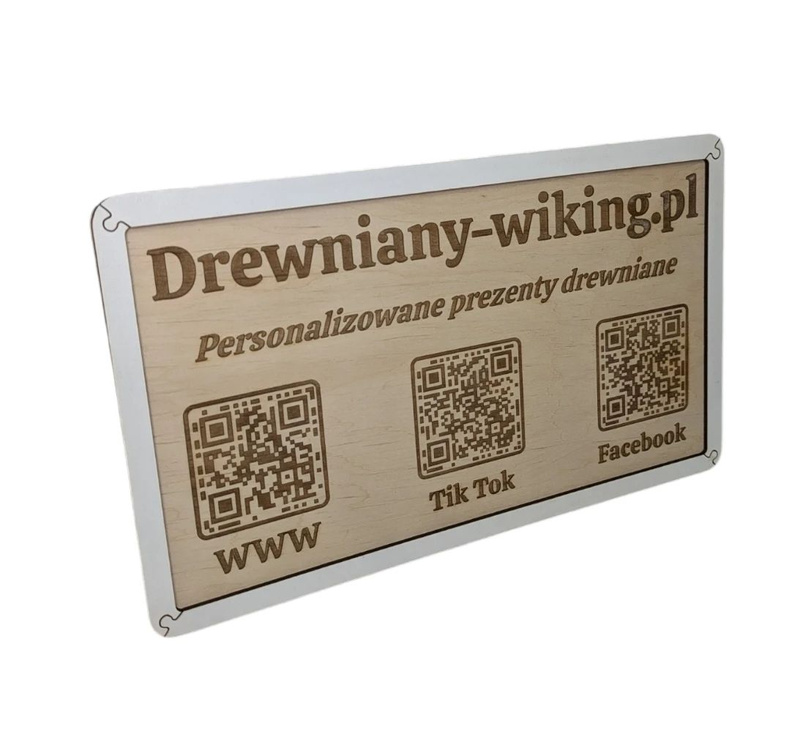 Plaque large engraved natural gift QR code