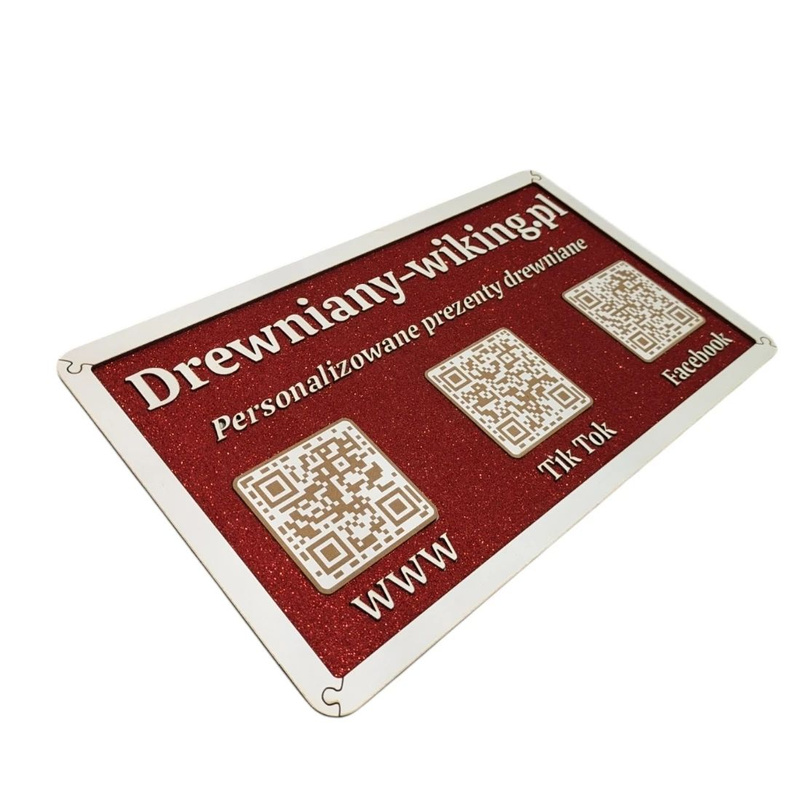 Plaque large engraved glitter gift QR code