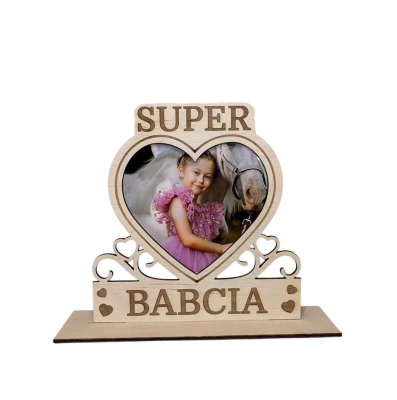 Personalized wooden frame Heart for Grandma and Grandpa