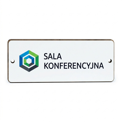 Biała Tabliczka na Drzwi Biurowe z Twoim Napisem – Gabinet, Sala Konferencyjna 20x8 cm