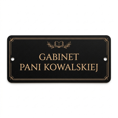 Personalizowana tabliczka na drzwi Gabinet Nauczyciela z Twoim napisem – HDF czarny