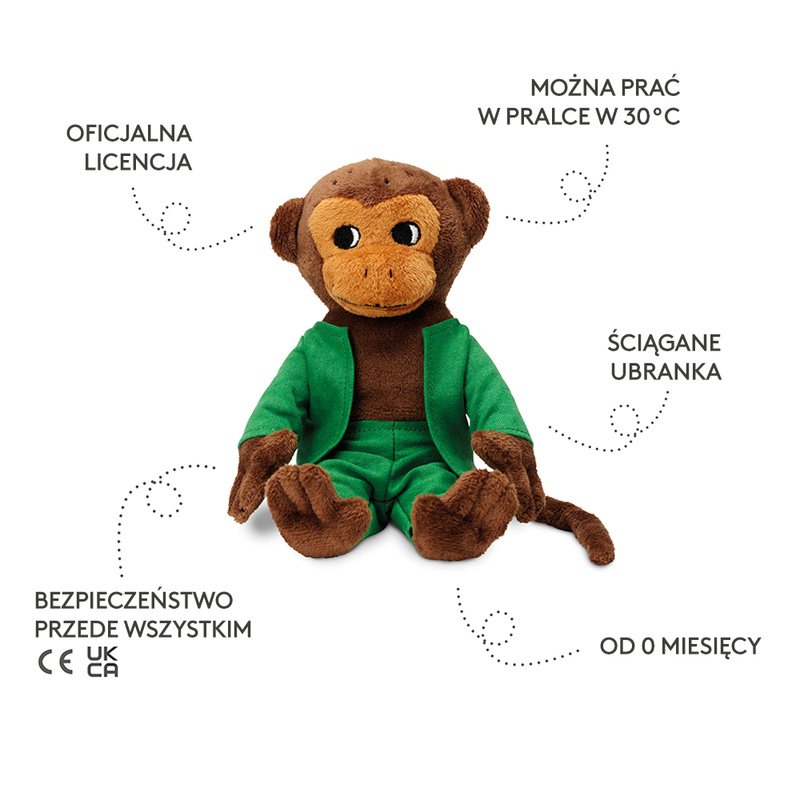 Maskotka małpka Pippi Langstrumpf Pan Nilsson 16 cm, przytulanka dla dzieci