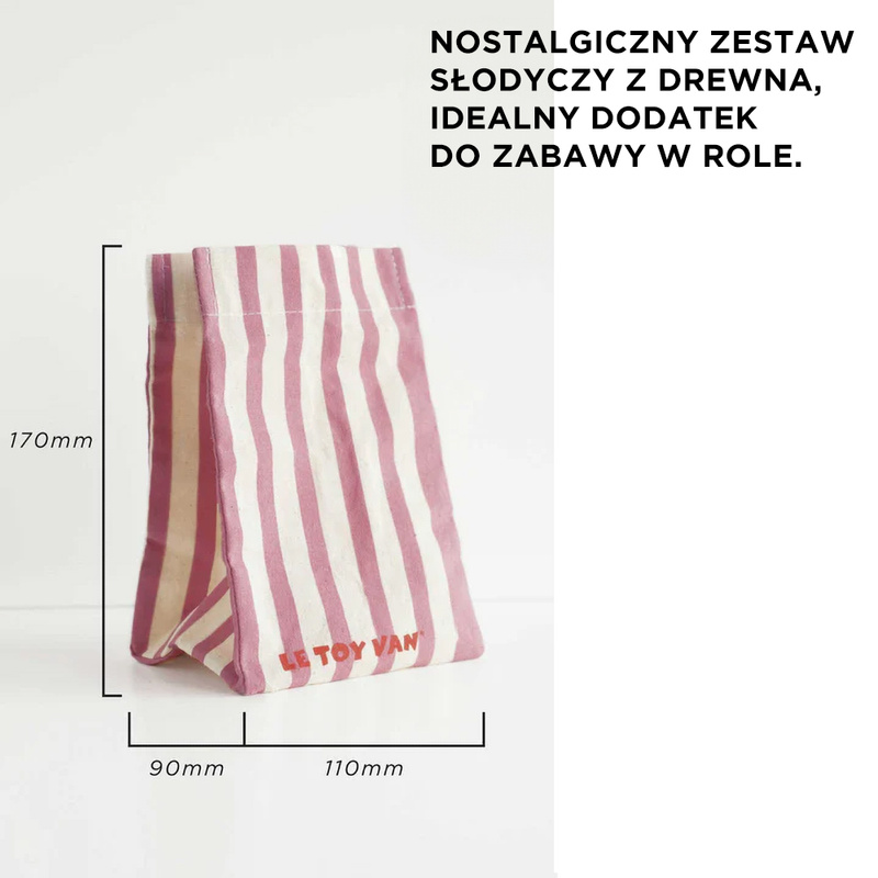 Drewniane słodycze zestaw, zabawka dla dzieci, zabawa w sklep, Le Toy Van