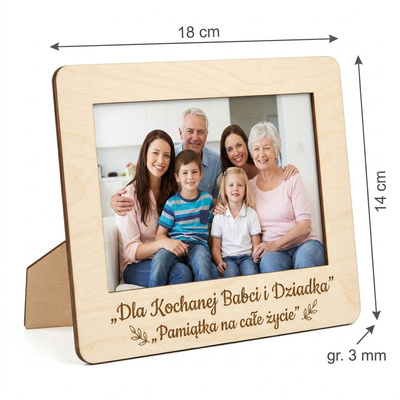 Personalizowana ramka na zdjęcie 10x15 poziom z Twoim napisem