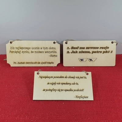 Wooden plaque "Motivator" with engraving - 15cm x 5cm