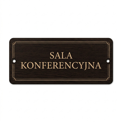 Elegancka Tabliczka Drzwiowa Wenge Personalizowana do Gabinetu i Kancelarii 20x8 cm