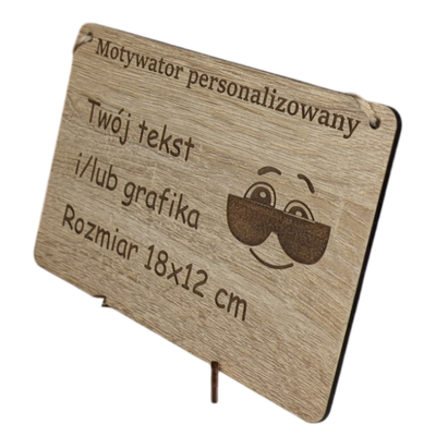 Tabliczka grawer "Motywator" - 18x12 cm - Dąb na prezent z gratisem