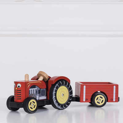 Drewniany traktor Bertiego, zabawka dla dzieci, samochodzik, Le Toy Van