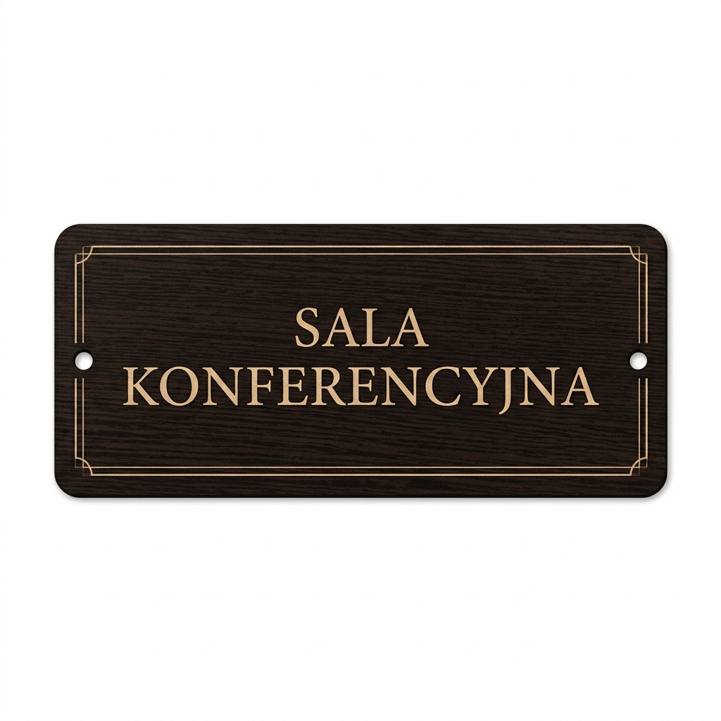 Elegancka Tabliczka Drzwiowa Wenge Personalizowana do Gabinetu i Kancelarii 20x8 cm