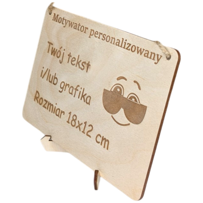 Wooden plaque "Motivator" with engraving - 10cm x 20cm
