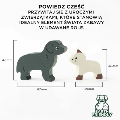 Drewniane mebelki do domku dla lalek zestaw zwierzątka, zabawka, Le Toy Van