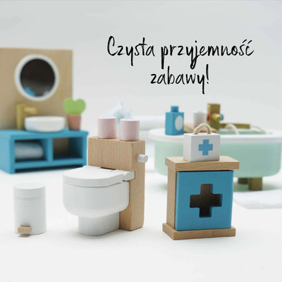 Drewniane mebelki do domku dla lalek łazienka Daisylane, zestaw Le Toy Van