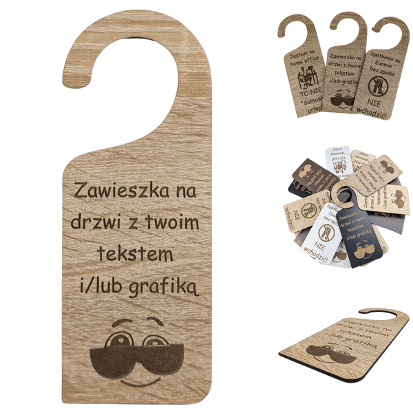 Zawieszka na drzwi - personalizowana, dąb - 20cm