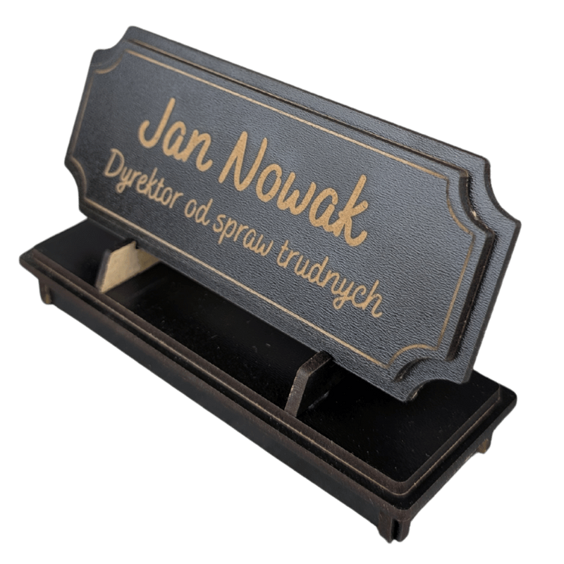 Tabliczka na biurko  - Personalizowana - "Znak Jarla" Czarna