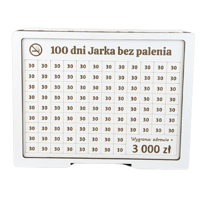 Moneybox to cross out with a pane of glass. Full customization. Tracker 