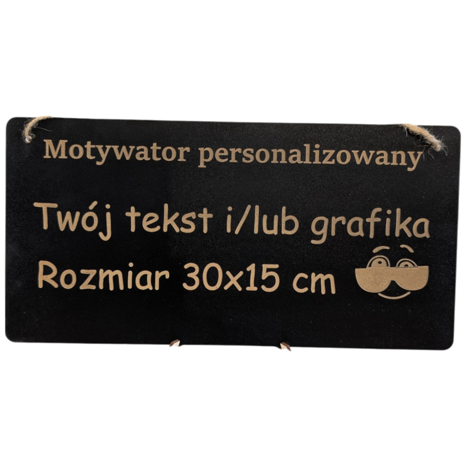 Tabliczka grawer "Motywator" - 30x15 cm - Czarna na prezent z gratisem
