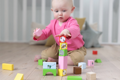 Klocki drewniane, zabawka dla dzieci, zestaw klocków, Pippi Langstrumpf