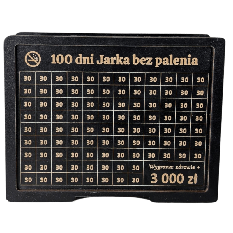 Moneybox to cross out with a pane of glass. Full customization. Tracker 