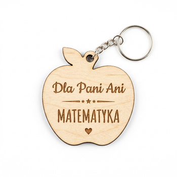 Personalizowany brelok dla nauczyciela Jabłko z Twoim imieniem i przedmiotem