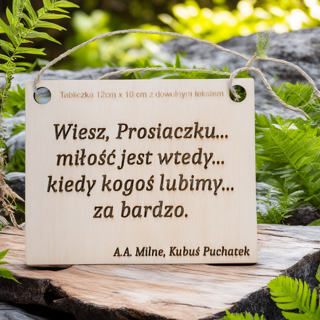 Drewniana tabliczka "Motywator" z grawerem - 10cm x 12cm