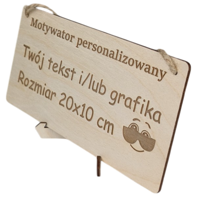 Tabliczka grawer "Motywator" - 10x20 cm - drewniana na prezent z gratisem