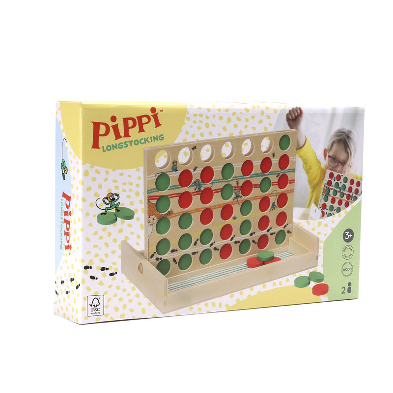 Drewniana gra edukacyjna 4 Cztery W Rzędzie Connect 4 zabawka gry Pippi