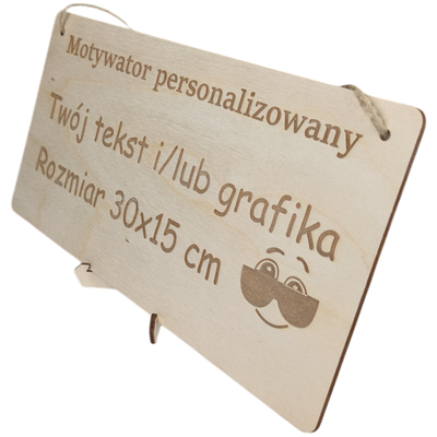 Tabliczka grawer "Motywator" - 30x15 cm - Drewniana na prezent z gratisem