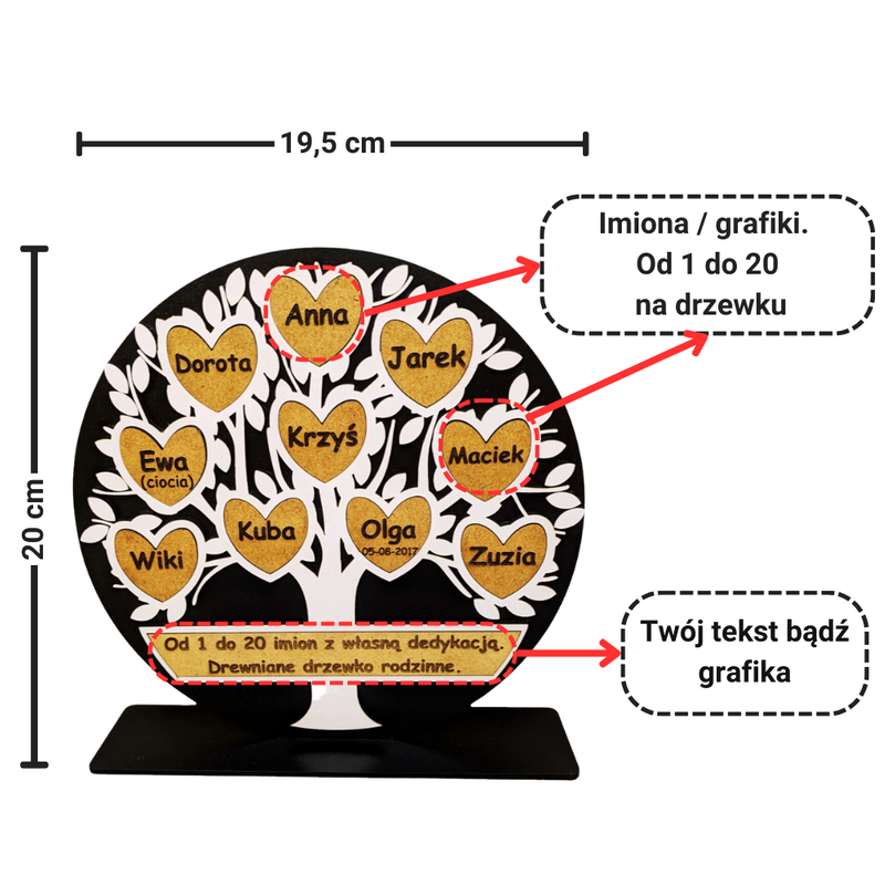  Wooden Family Tree with dedication