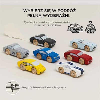 Drewniane samochody sportowe zestaw, zabawka dla dzieci, auta Le Toy Van