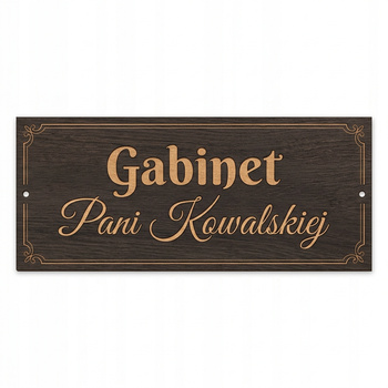 Elegancka tabliczka na drzwi z Twoim imieniem Gabinet Nauczyciela – HDF wenge