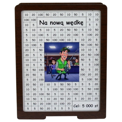 Skarbonka wykreślana – z Twoją grafiką, dowolny cel – Wenge