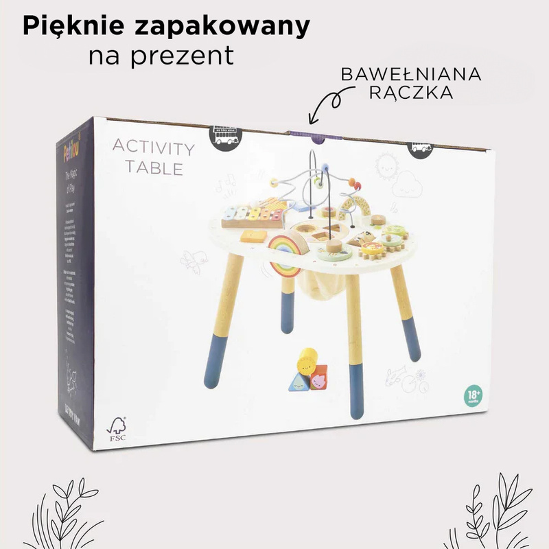 Drewniany stolik edukacyjny sensoryczna zabawka dla dzieci, stół Le Toy Van