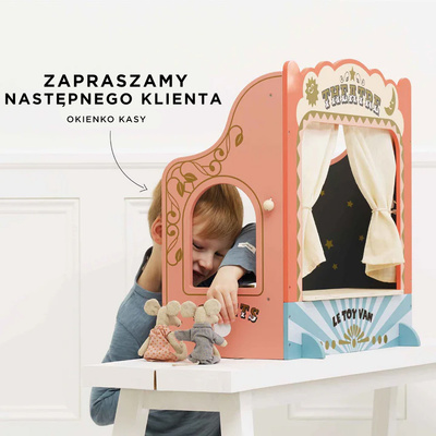 Drewniany teatr lalek zabawka dla dzieci pacynki odgrywanie ról  Le Toy Van