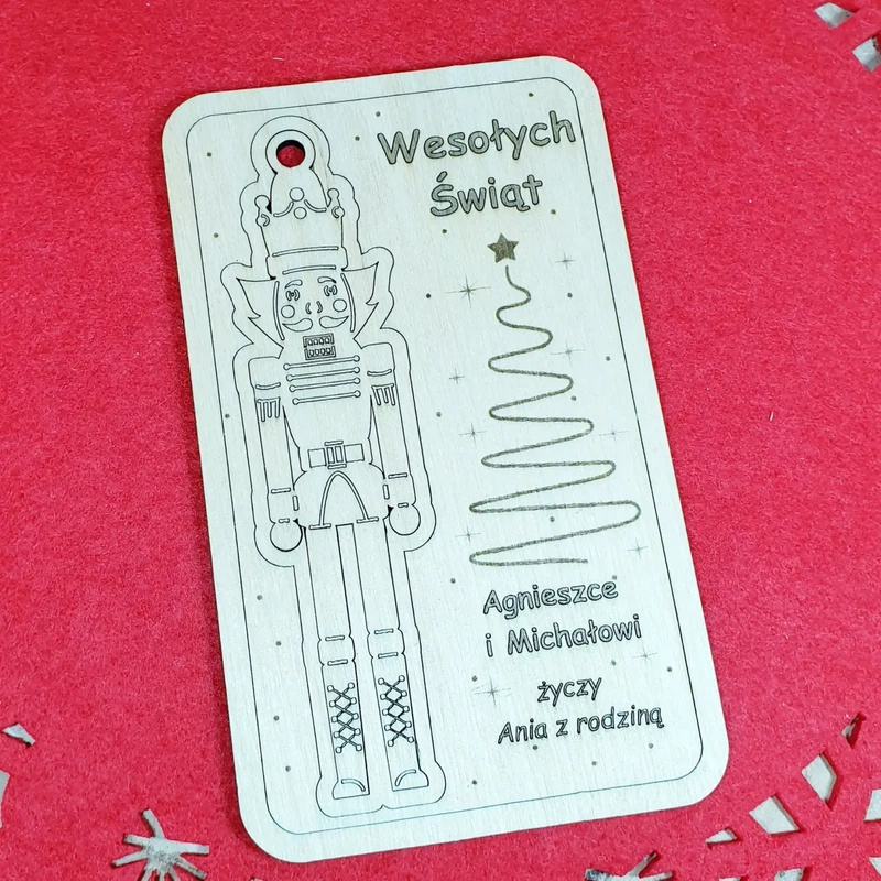 Wooden Christmas card with bauble 'Grandfather'