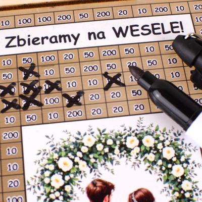 Skarbonka wykreślana przezroczysta – z Twoją grafiką, Wakacyjna – Wenge