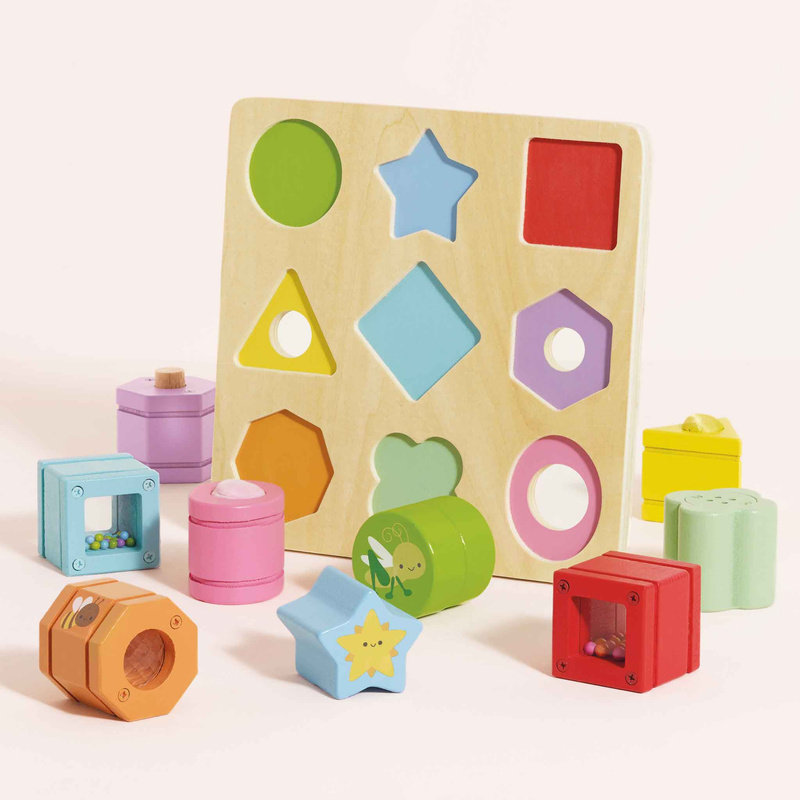 Drewniane klocki sorter zabawka sensoryczna, edukacyjna, dzieci Le Toy Van
