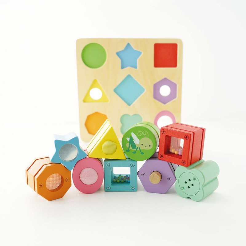 Drewniane klocki sorter zabawka sensoryczna, edukacyjna, dzieci Le Toy Van