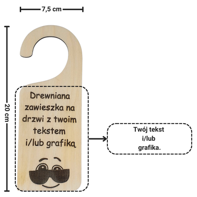 Zawieszka na drzwi z własnym tekstem drewniana! - 20cm