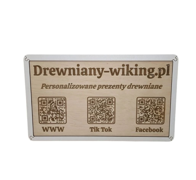 Plaque large engraved natural gift QR code