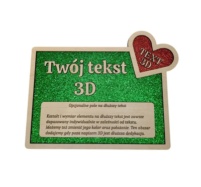 Tabliczka personalizowana brokacik zielony prezent 