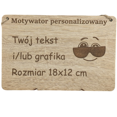 Tabliczka grawer "Motywator" - 18x12 cm - Dąb na prezent z gratisem
