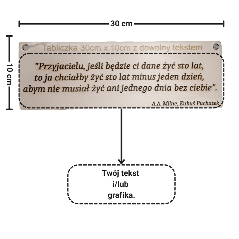 Drewniana tabliczka "Motywator" z grawerem - 10cm x 30cm