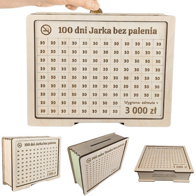 Moneybox to cross out with a pane of glass. Full customization. Tracker 