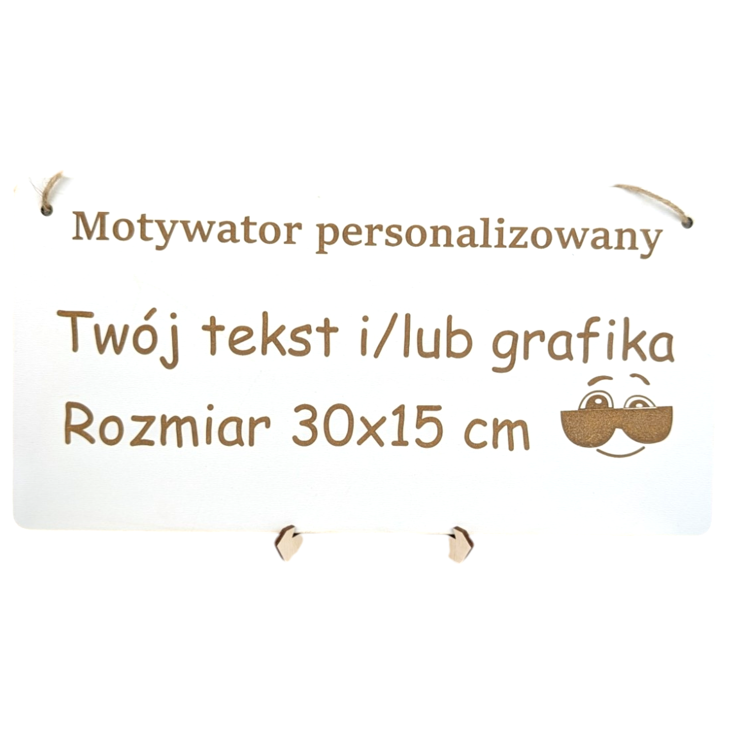 Tabliczka grawer "Motywator" - 30x15 cm - Biała na prezent z gratisem