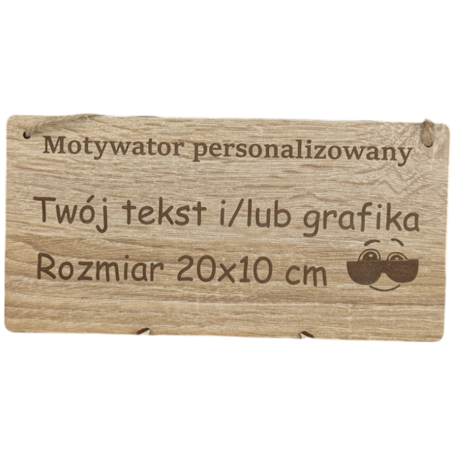 Tabliczka grawer "Motywator" - 10x20 cm - Dąb na prezent z gratisem